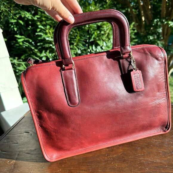 Vintage Coach Slim Satchel Standard Style No. 9430 in Burgundy - NYC Glue In - Picture 1 of 13
